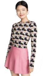 Alice Olivia Delaina Long Sleeve Crew Neck Top