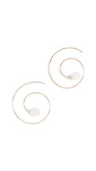Baublebar Gold Curl Hoops With Cultured Pearls