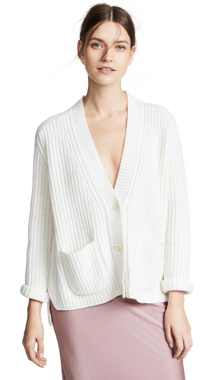 Tse Cashmere Cropped Boyfriend Cashmere Cardigan