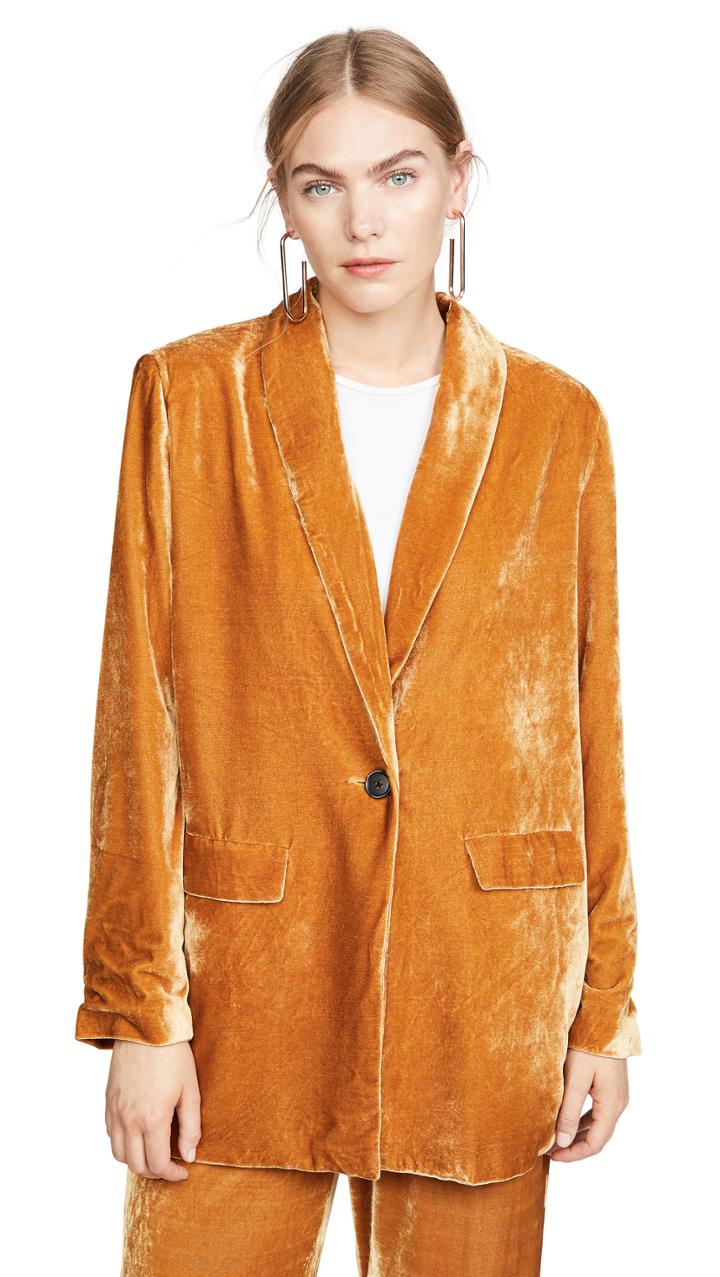 Endless Rose Velvet Single Breasted Blazer