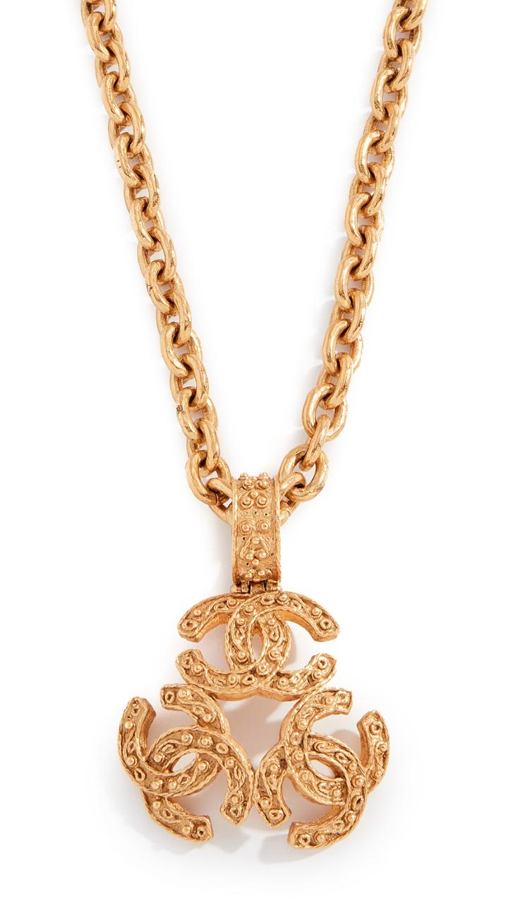 What Goes Around Comes Around Chanel Gold Triple Cc Necklace