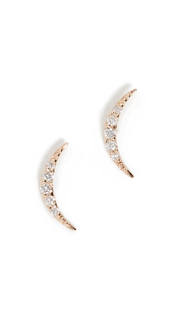 Scosha 14k Tiny Crescent Stud Earrings