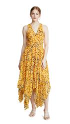 Derek Lam 10 Crosby Sleeveless V Neck Dress With Pleated Skirt