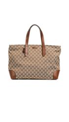 What Goes Around Comes Around Gucci Brown Mono Tote Bag