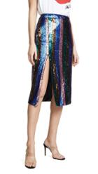 Valencia Vine Sequin Stripe Pencil Skirt