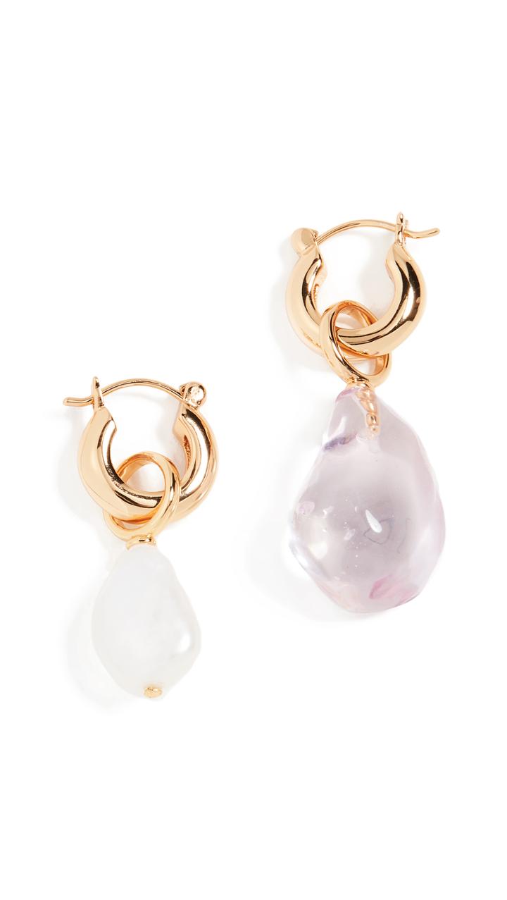 Lizzie Fortunato Small Hoop Earrings With Charms