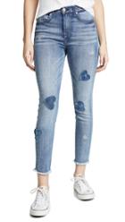 7 For All Mankind Ankle Skinny Jeans With Patches