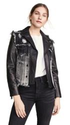 Jocelyn Denim Vest Leather Lab Jacket
