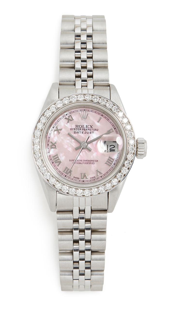 Pre Owned Rolex Ladies Rolex Datejust Pink Mop Roman Diamond Bezel Jubilee Band