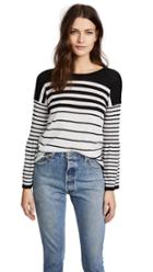 Autumn Cashmere Ombre Stripe Sweater With Lantern Sleeves