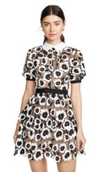 Self Portrait Abstract Floral Guipure Mini Dress