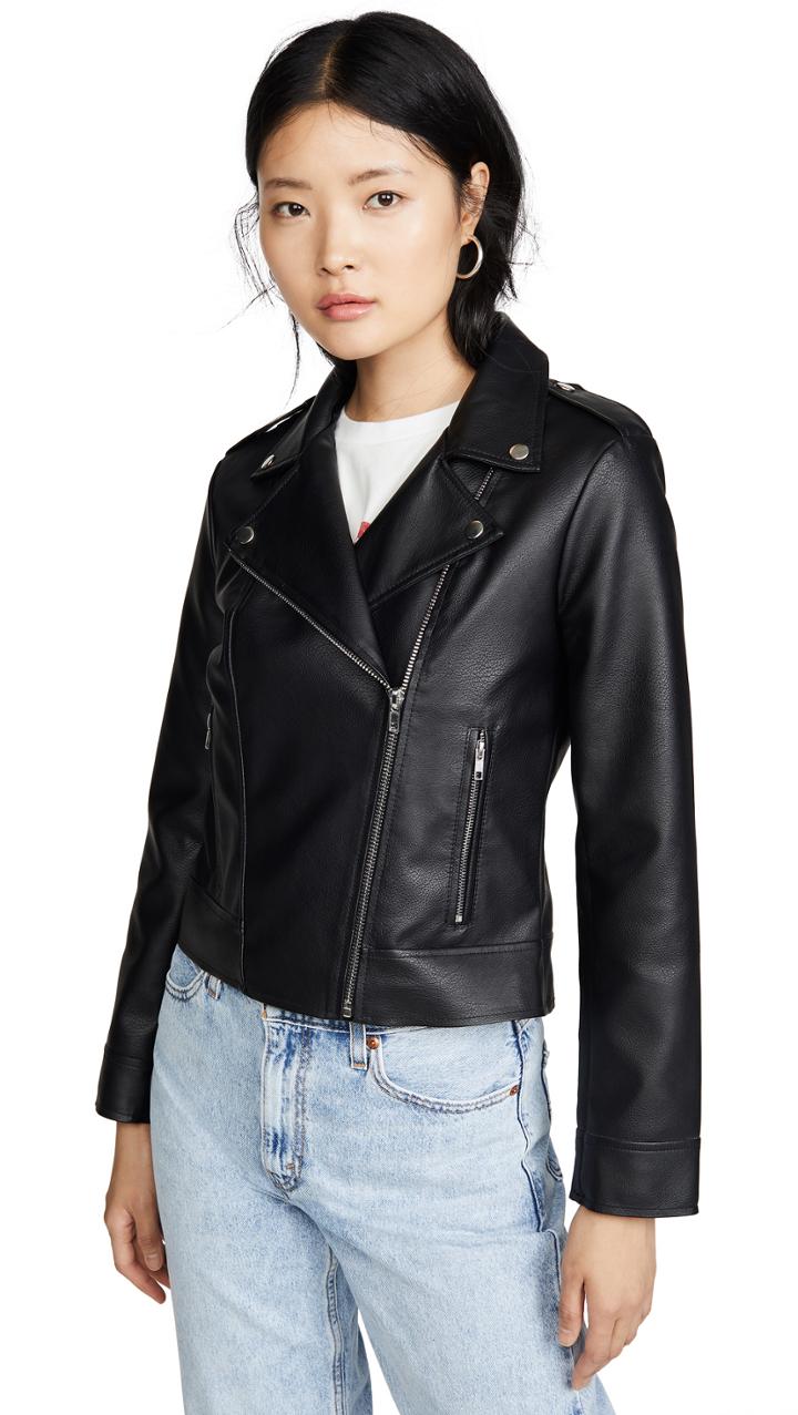 Bb Dakota Moto Vegan Leather Finish Jacket
