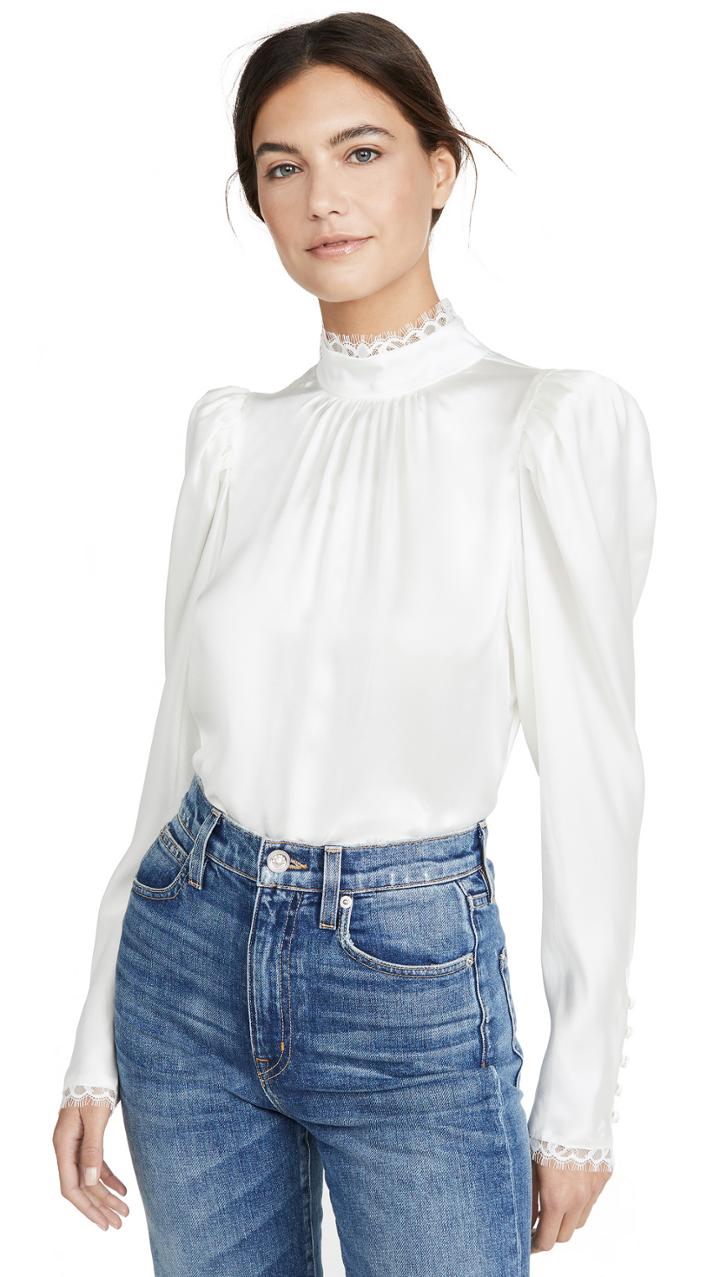 Frame Lace Cuff Top