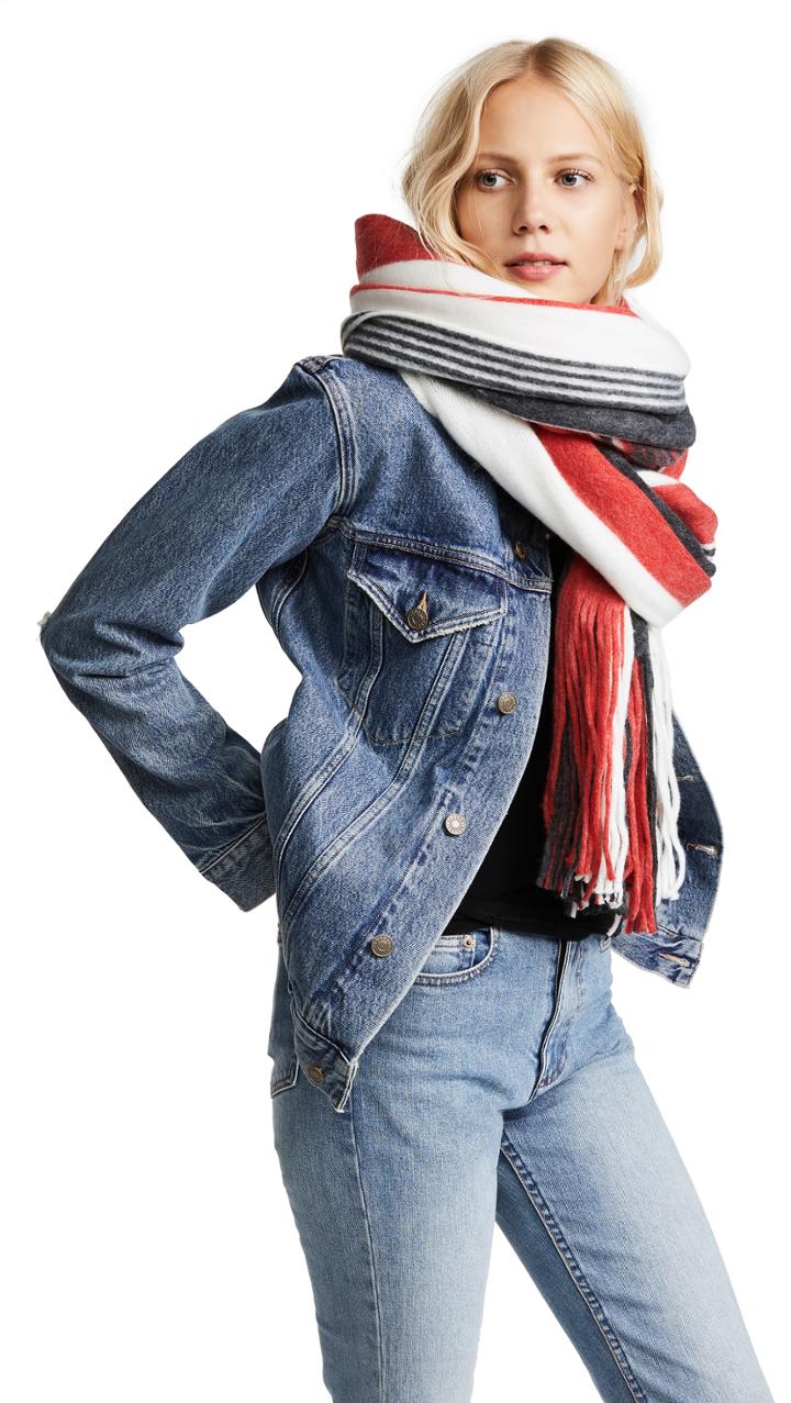 Free People Kolby Striped Fringe Scarf