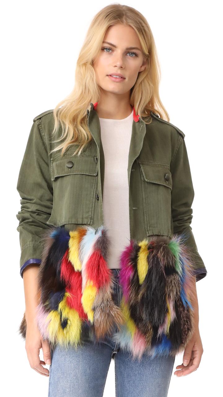 Harvey Faircloth Field Jacket With Fur Trim