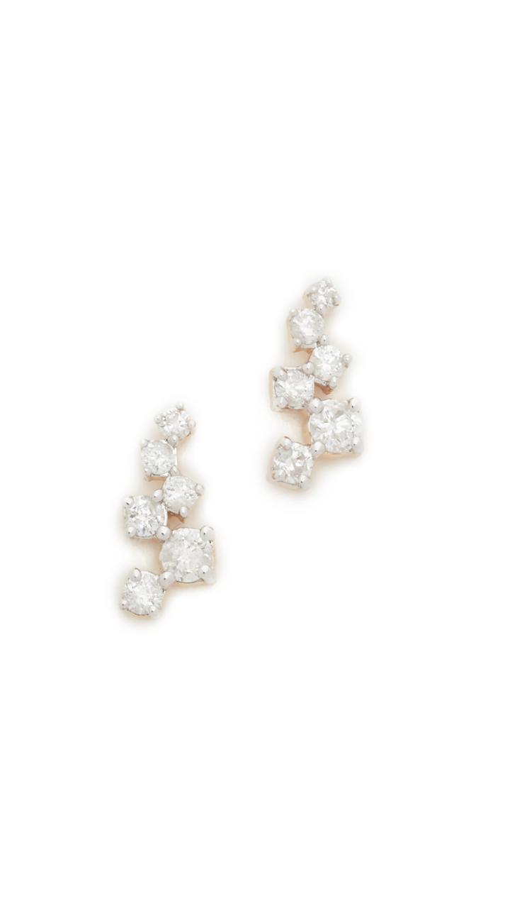 Adina Reyter 14k Gold Scattered Diamond Stud Earrings