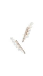 Mateo 14k Diamond And Pearl Bypass Earrings