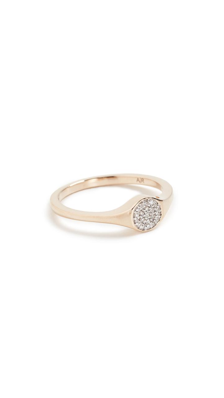 Adina Reyter 14k Gold Small Pave Signet Ring