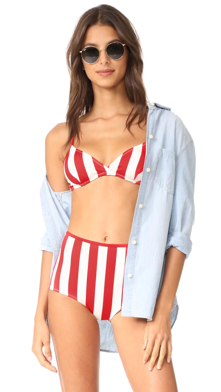 Solid Striped The Brigitte Bikini Top