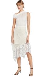 Anais Jourden Duo Lace Off Shoulder Midi Dress In White Rainbow