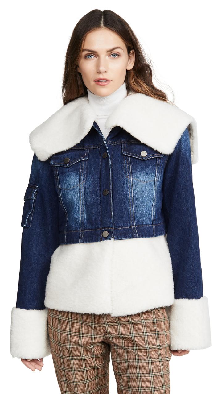 Jocelyn You Can T Deny Me Denim Faux Sherpa Jacket