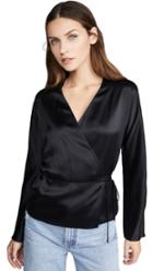 Vince Wrap Silk Tie Blouse