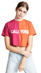 Cynthia Rowley Cali York Embroidered Crop T Shirt