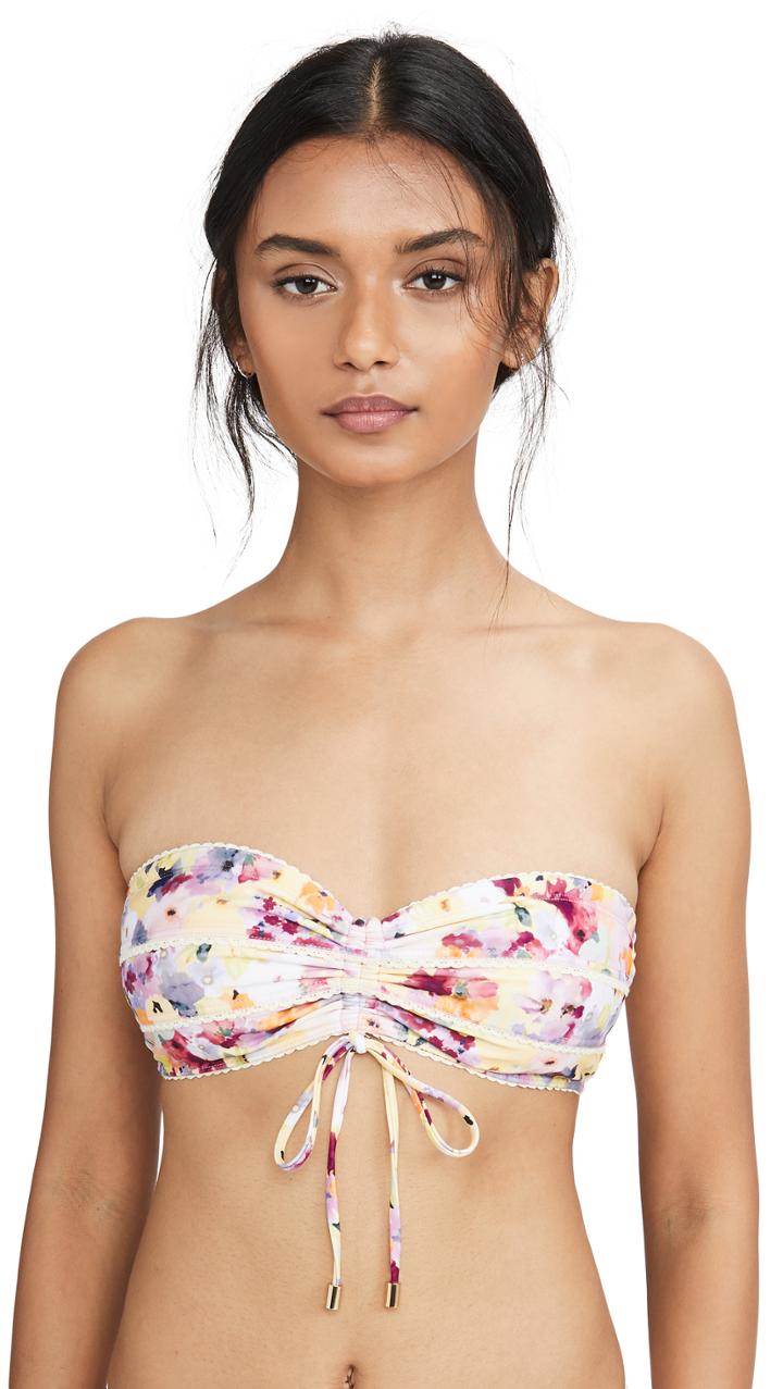 Peony Swimwear Tutti Frutti Ruched Bandeau Bikini Top