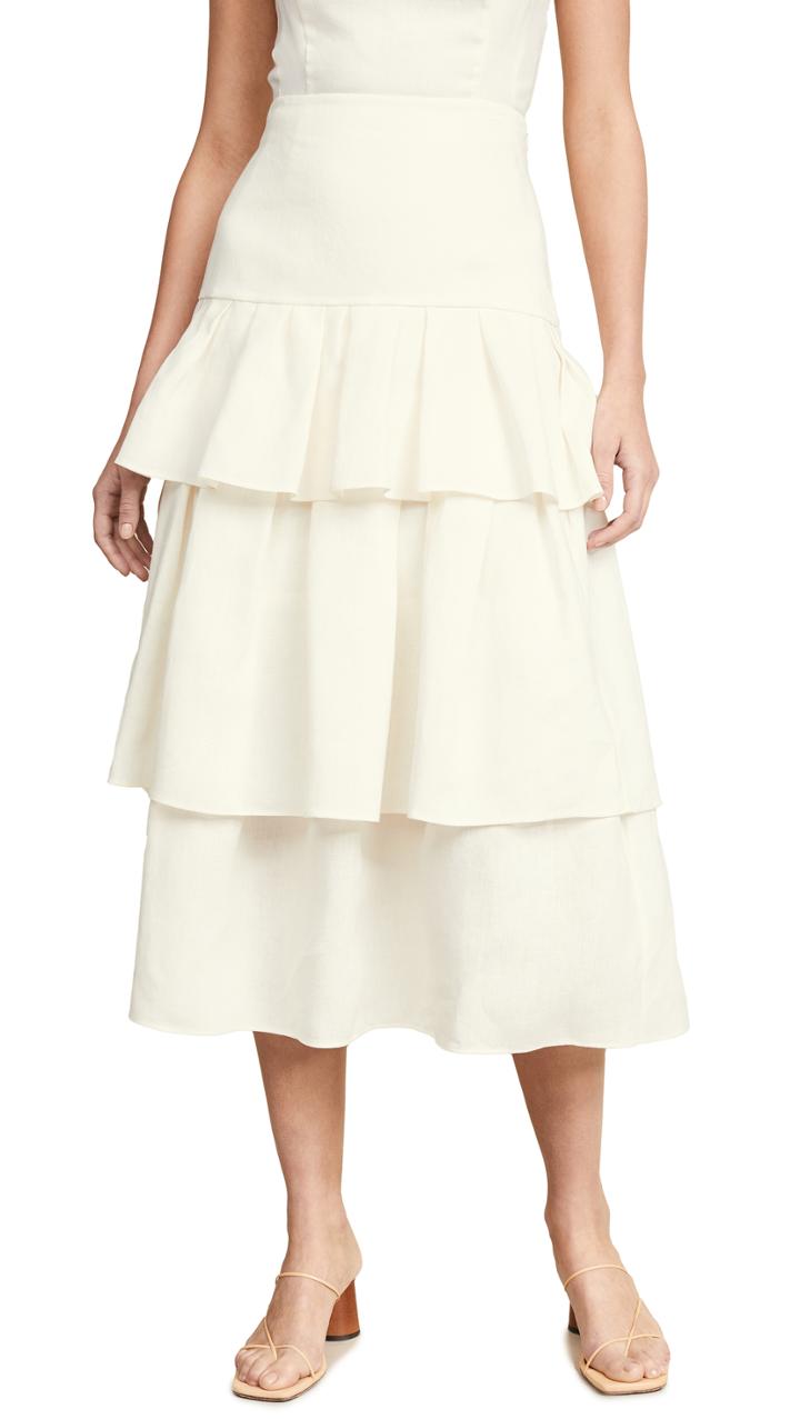 Theory Tier Ruffle Skirt