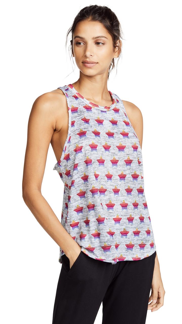 Terez Printed Racerback Tank Top
