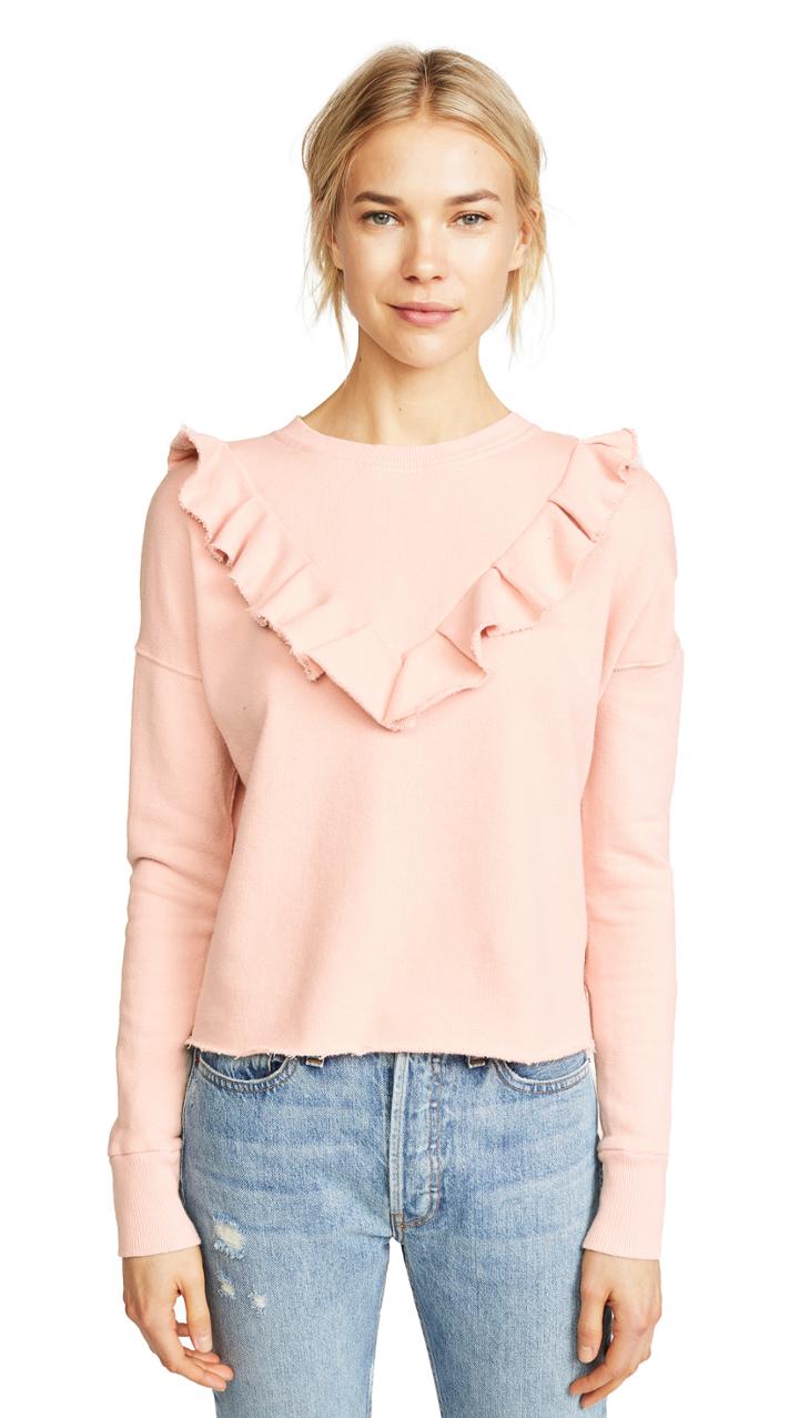 Free People Ooh La Ruffle Sweatshirt