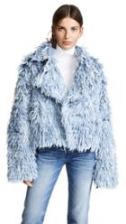 Ksenia Schnaider Denim Fur Jacket
