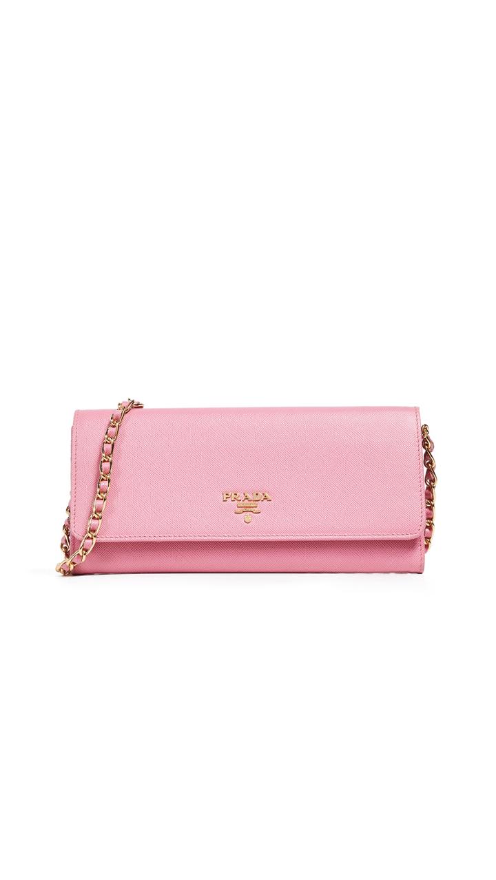What Goes Around Comes Around Prada Saffiano Chain Wallet