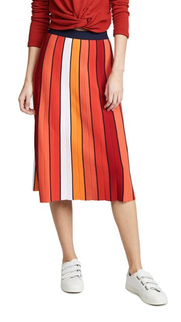 Tory Sport Vertical Striped Skirt
