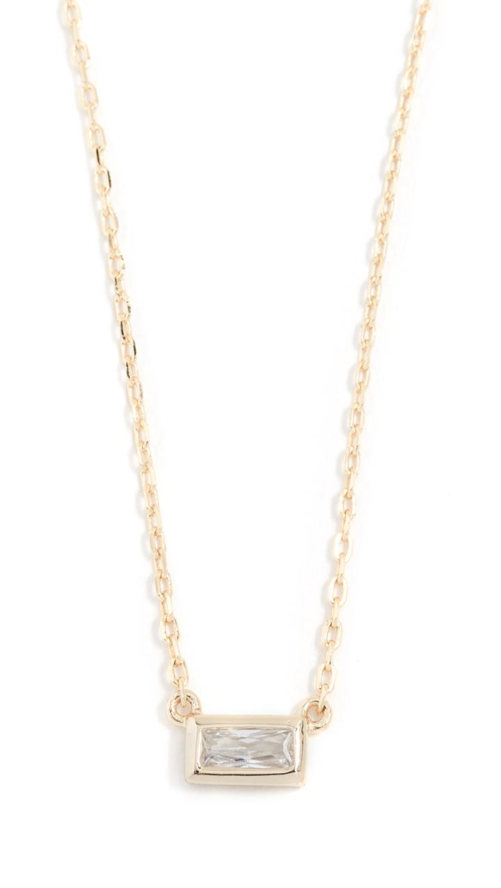 Shashi Baguette Solitaire Necklace
