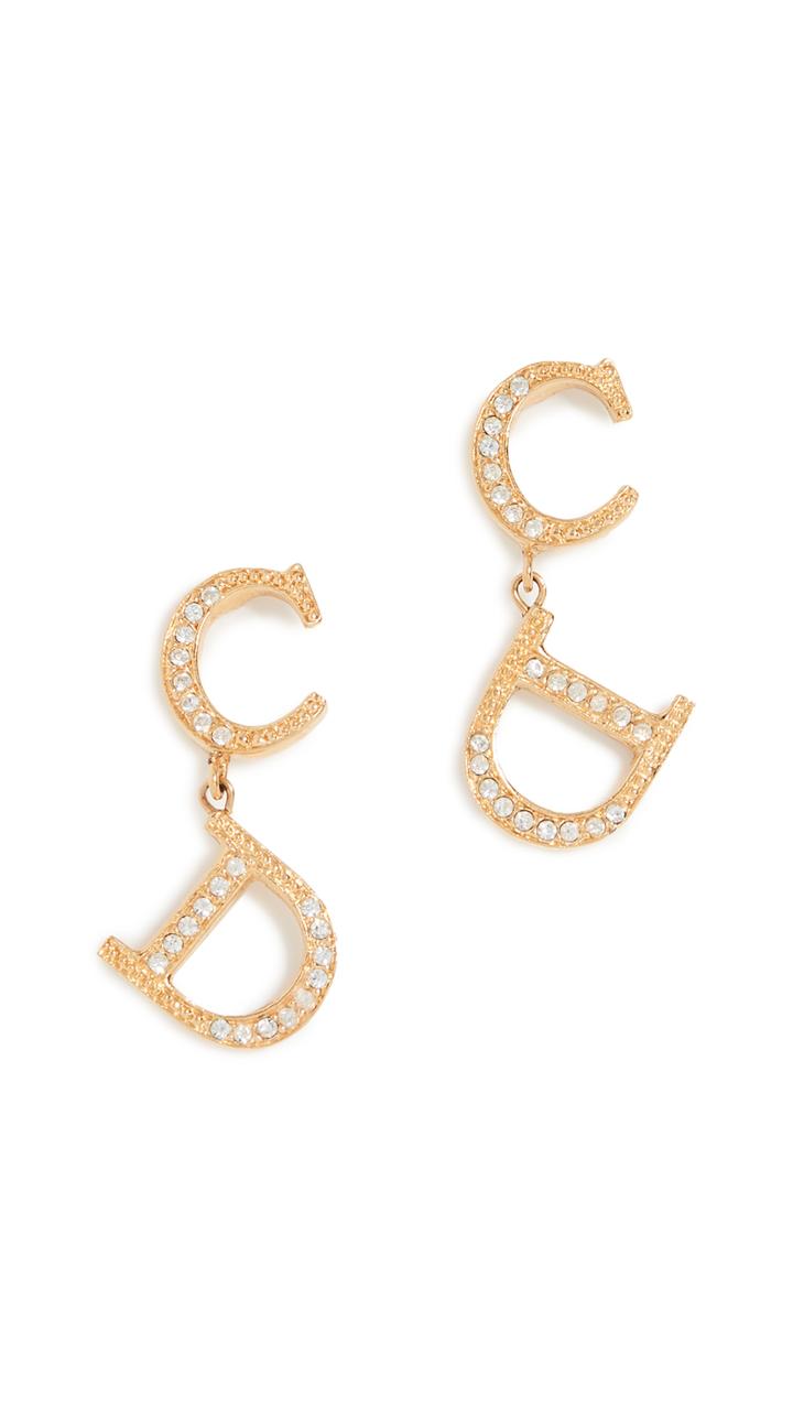 What Goes Around Comes Around Dior Cd Drop Earrings