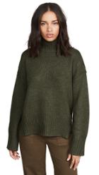 Frame Side Slit Mock Neck Sweater