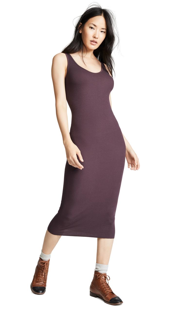 Enza Costa Ribbed Tank Midi Dress