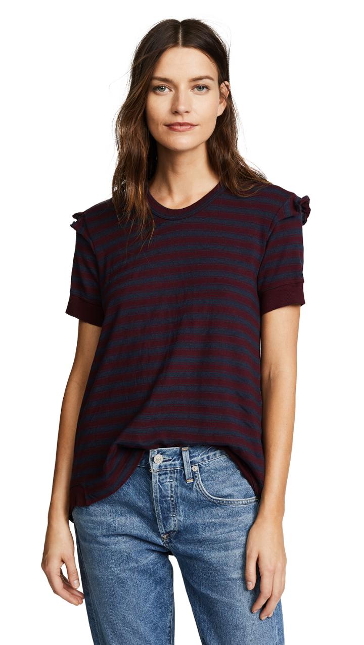 Wilt Slouchy Double Sleeve Striped Tee