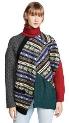 Kolor Mixed Print Patchwork Turtleneck