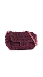 Caterina Bertini Metallic Crochet Shoulder Bag