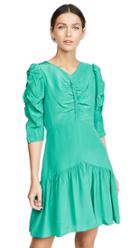 Rebecca Taylor Long Sleeve Silk Ruched Dress
