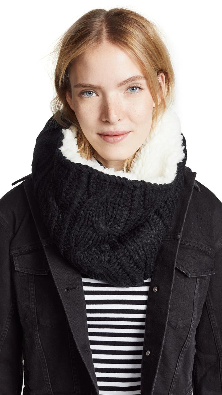 Plush Sherpa Cable Knit Neck Warmer