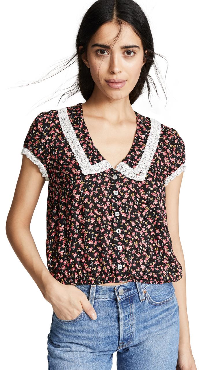 Free People Ana Printed Blouse