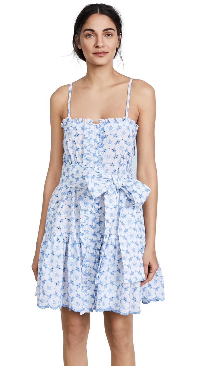Lisa Marie Fernandez Eyelet Ruffle Slip Dress