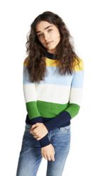 Bop Basics Wide Stripe Roll Neck Sweater