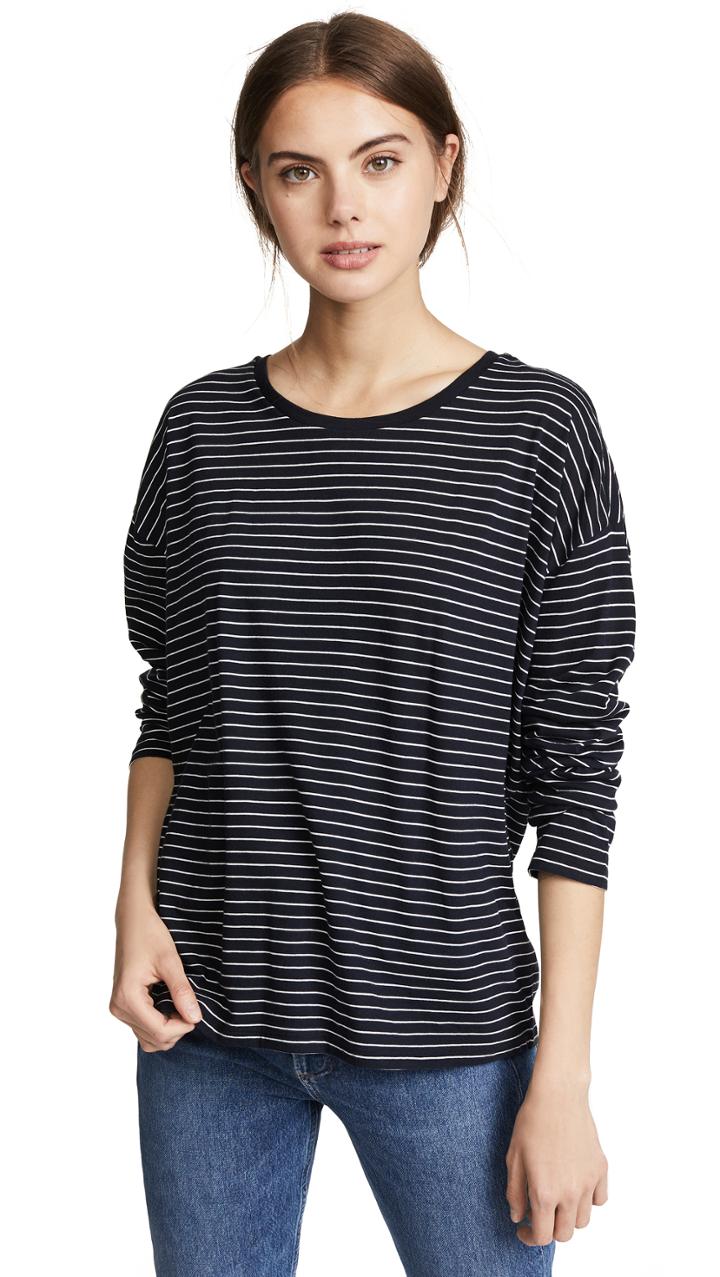 Vince Pencil Stripe Long Sleeve Tee