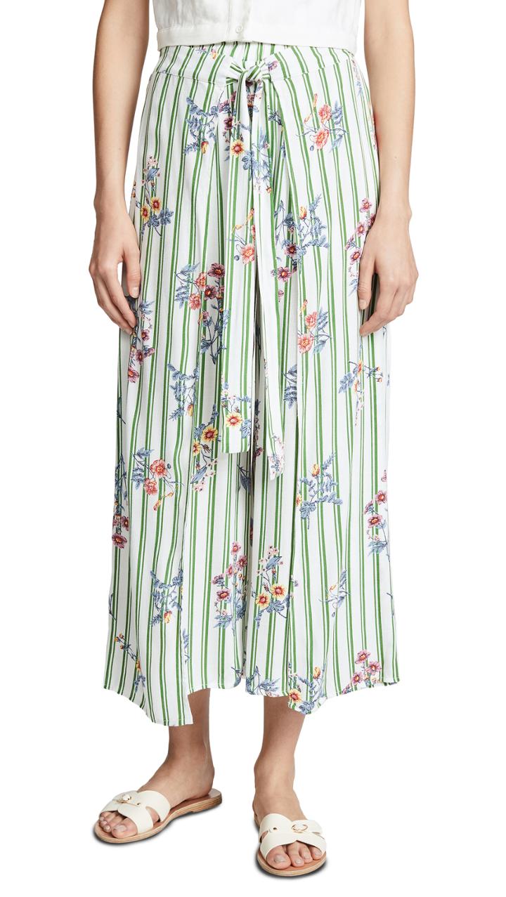 Moon River Floral Stripe Pants