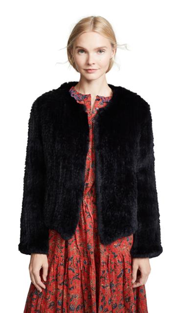 H Brand Ella Rabbit Fur Jacket