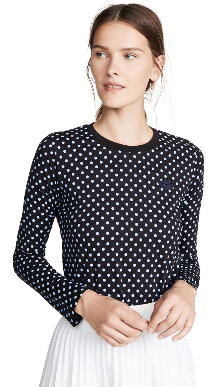Markus Lupfer Sophie Long Sleeve Polka Dot Top